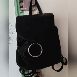 G.H. Bass and Company Small Black Leather Backpack